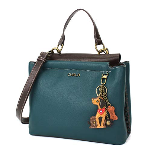 chala 御徒面子 継ぎ切れ 袋 愛くるしい CHALA Charming Satchel with Adjustable Strap - Mini Keychain Dog - Turquoisechala 御徒面子 継ぎ切れ 袋 愛くるしい