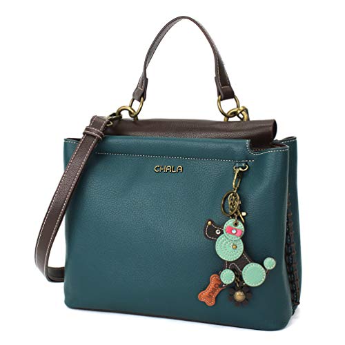 chala 御徒面子 継ぎ切れ 袋 愛くるしい CHALA Charming Satchel with Adjustable Strap - Mini Keychain Poodle - Turquoisechala 御徒面子 継ぎ切れ 袋 愛くるしい