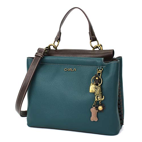 chala 御徒面子 継ぎ切れ 袋 愛くるしい CHALA Charming Satchel with Adjustable Strap - Metal Dog - Turquoisechala 御徒面子 継ぎ切れ 袋 愛くるしい