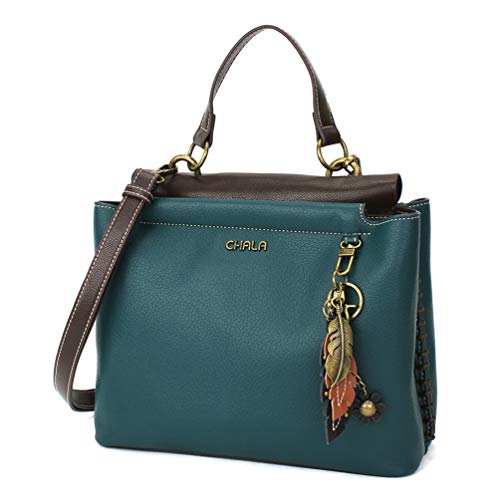 chala 御徒面子 継ぎ切れ 袋 愛くるしい CHALA Charming Satchel with Adjustable Strap - Metal Feather - Turquoisechala 御徒面子 継ぎ切れ 袋 愛くるしい