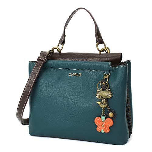chala 御徒面子 継ぎ切れ 鞄 愛くるしげ CHALA Charming Satchel with Adjustable Strap - Metal Fox - Turquoisechala 御徒面子 継ぎ切れ 鞄 愛くるしげ