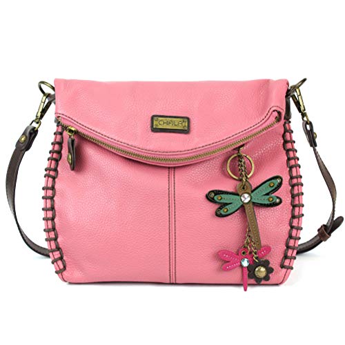 chala バッグ パッチ カバン かわいい CHALA Charming Crossbody Bag With Flap Top | Flap and Zipper Cross-Body Purse or Shoulder Handbag with Metal Chain - Pink (Mini Teal Dragonfly)chala バッグ パッチ カバン かわいい|angelica
