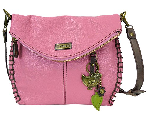 chala バッグ パッチ カバン かわいい Chala Charming Crossbody Bag With Flap Top | Flap and Zipper Cross-Body Purse or Shoulder Handbag with Metal Chain - Pink (Metal Bird)chala バッグ パッチ カバン かわいい｜angelica