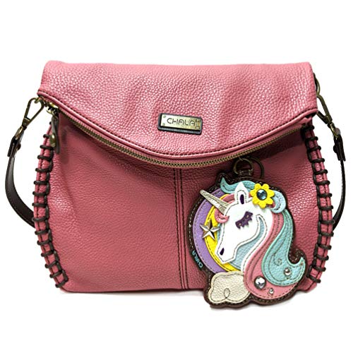 chala 御徒面子 継ぎ切れ 鞄 愛くるしい CHALA Charming Crossbody Bag With Flap Top | Flap and Zipper Cross-Body Purse or Shoulder Handbag with Metal Chain - Pink (Coin Purse_ Unicorn)chala 御徒面子 継ぎ切れ 鞄 愛くるしい