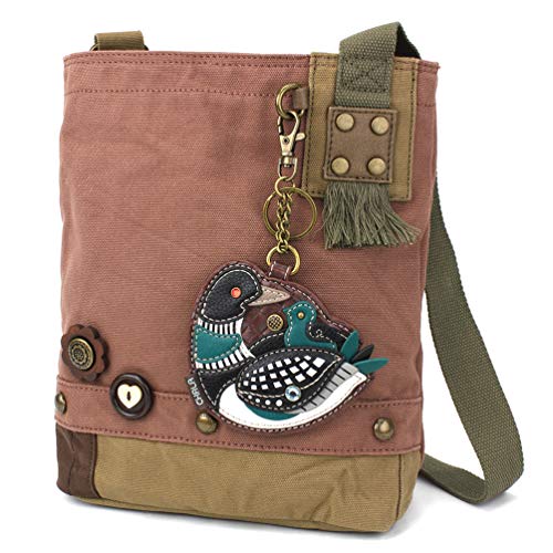 chala 御徒面子 継ぎ切れ 袋 愛くるしい CHALA Patch Cross-Body Women Handbag, Canvas Messenger Bag - Mauve (Loon Bird - Mauve)chala 御徒面子 継ぎ切れ 袋 愛くるしい