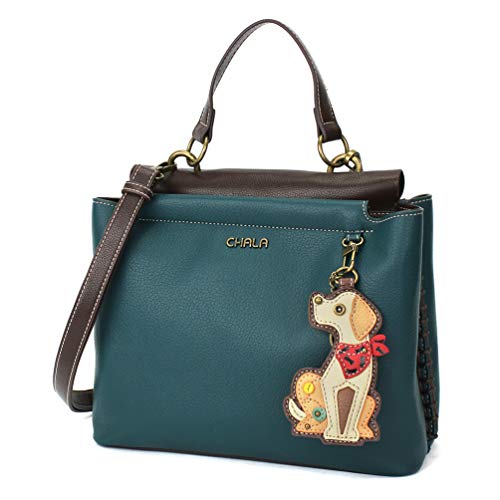 chala 御徒面子 継ぎ切れ 鞄 愛くるしげ CHALA Charming Satchel with Adjustable Strap - Yellow Lab - Turquoisechala 御徒面子 継ぎ切れ 鞄 愛くるしげ