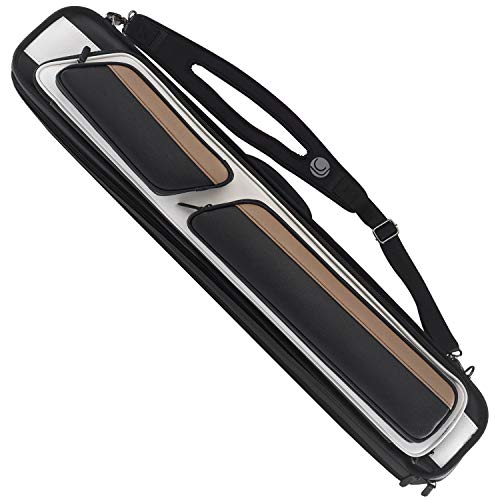 海外輸入品 ビリヤード LUCASI Tournament Pro 4x8 Pool Cue Case - Holds 4 Cues Jump Break, Extensions, (Black, White, Tan, 4x8) LC1048W海外輸入品 ビリヤード