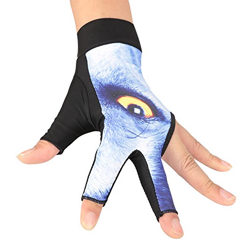 海外輸入品 ビリヤード Tbest Wolf Eyes Men X Large Billiard Glove,Billiard Gloves for Men Left Hand,Mezz Billiard Glove 4 Colors Adults 3 Finger Snooker Pool Cue Glove Billiards Shooters Glove for Men Women(L Wolf Eye)海外輸入品 ビリヤード