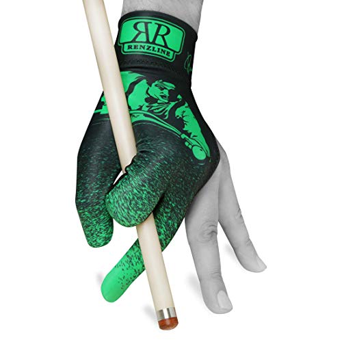 海外輸入品 ビリヤード Renzline Pool CUE Glove Billiard Player - Green Black - for Left Hand - One Size fits All海外輸入品 ビリヤード