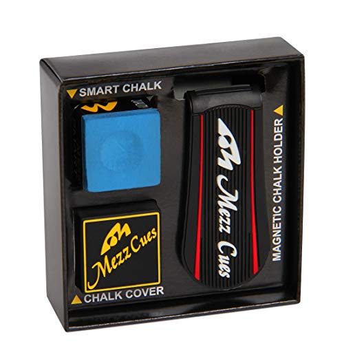 海外輸入品 ビリヤード Mezz Smart Chalk Set Pool Cue Chalk + Chalk Holder + Chalk Cover (Black w/White Logo)海外輸入品 ビリヤード