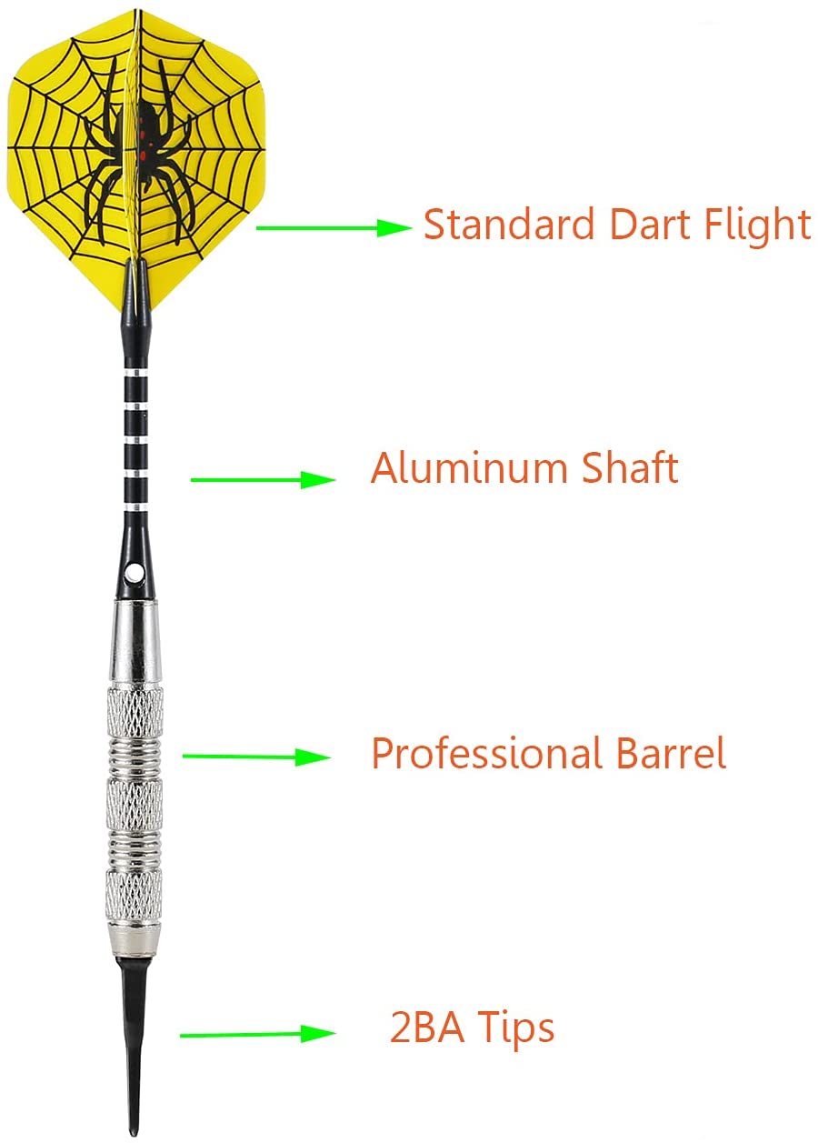海外輸入品 ダーツ 【送料無料】Vopa 12 Pack 18 Gram Plastic Tip Dart Professional Soft Tip Dart Set with Aluminum Shafts Dart Flight 120 Dart Tips for Electronic Dart Board海外輸入品 ダーツ