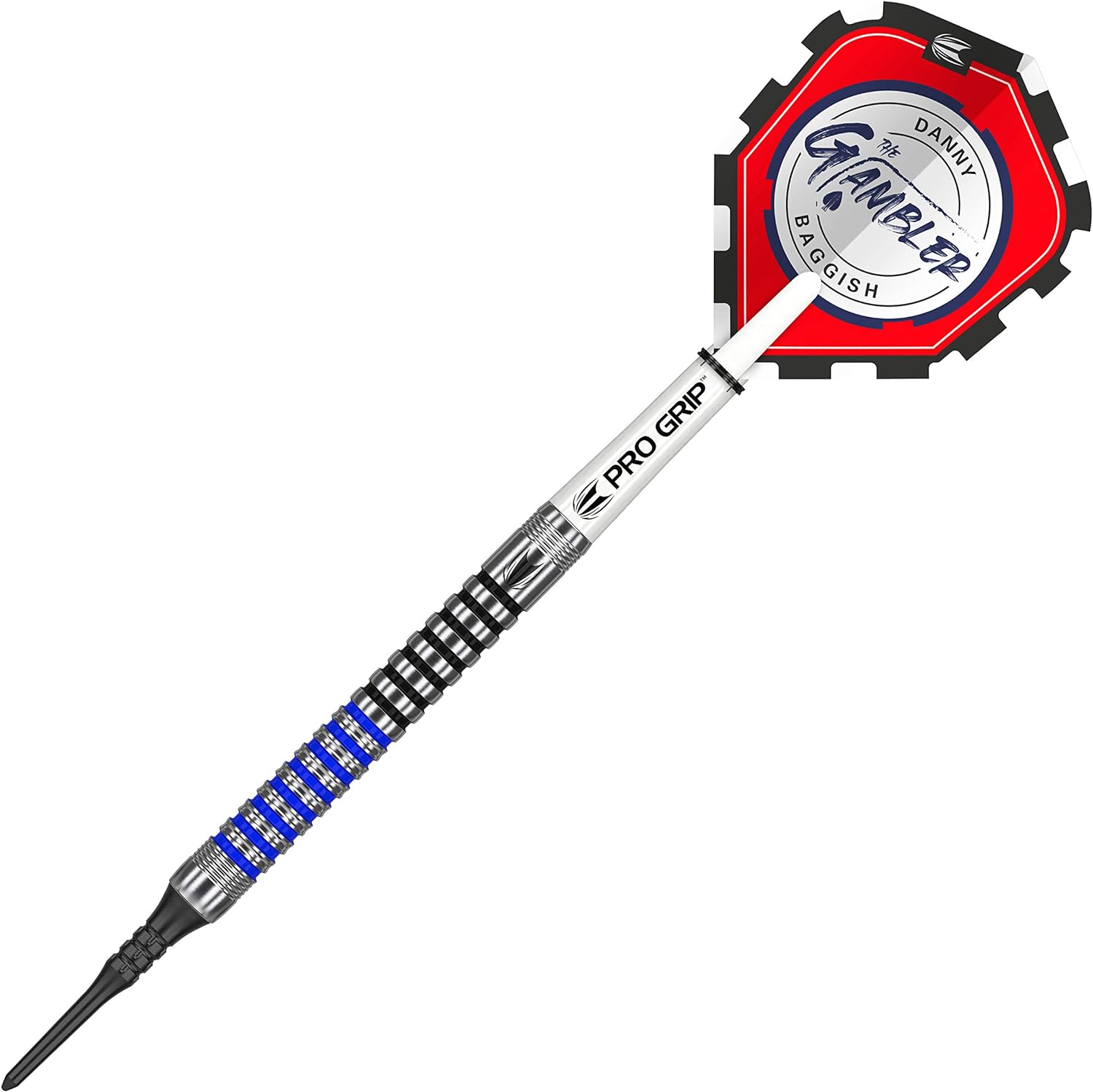海外輸入品 ダーツ 【送料無料】Target Darts Danny Baggish Gen 1 18G 90% Tungsten Soft Tip Darts Set, Silver, Black and Blue (210112)海外輸入品 ダーツ