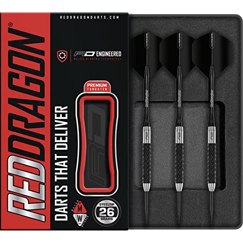 Chiefs 24g or 26g Tungsten Darts Set with Flights and Stems 