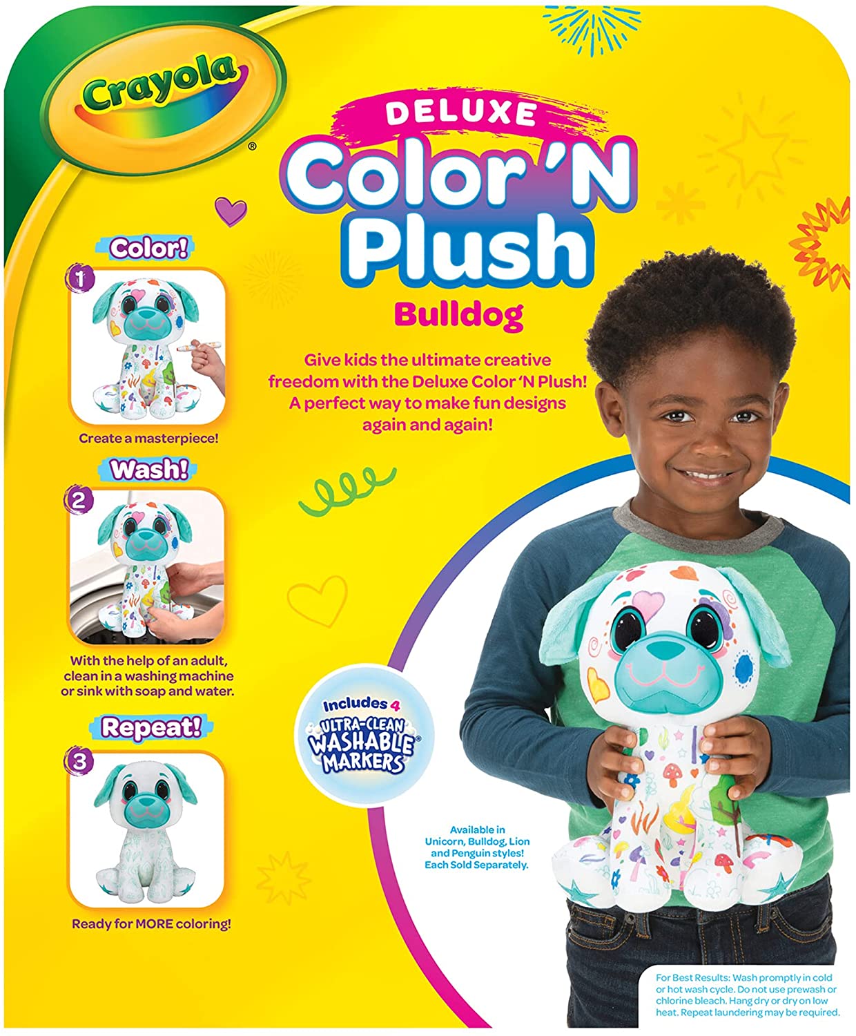 97%OFF!】 クレヨラ アメリカ 海外輸入 知育玩具 Crayola Deluxe Color 'N Plush 10-Inch Bulldog  - Draw Wash Reuse 2 Broad and Fine Ultra-Clean Washable Markers Toy for Kids クレヨラ fucoa.cl