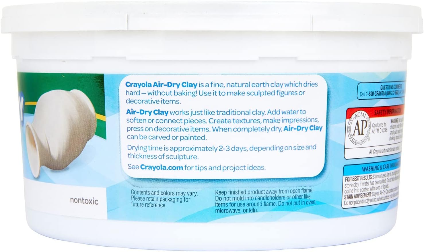 クレヨラ アメリカ 海外輸入 知育玩具 【送料無料】Crayola Air Dry Clay 2.5 Lb Bucket, Whiteクレヨラ アメリカ 海外輸入 知育玩具