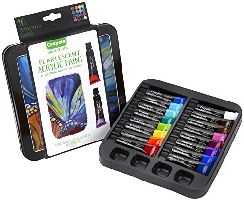 6989円 『2年保証』 クレヨラ アメリカ 海外輸入 知育玩具 Crayola Pearlescent Acrylic Paints with Decorative Storage Tin Gift for Adults 16Count 0.4 ozクレヨラ