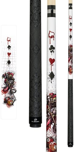 海外輸入品 ビリヤード Players D-JS White with Jester on Pool Balls and Dripping Card Suits Cue, 19.5-Ounce海外輸入品 ビリヤード