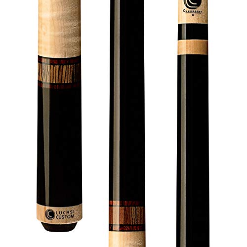 海外輸入品 ビリヤード Lucasi Custom Mystic Black and Curly Maple Pool Cue with Cocobola and Snakewood Banded Rings, 18-Ounce海外輸入品 ビリヤード
