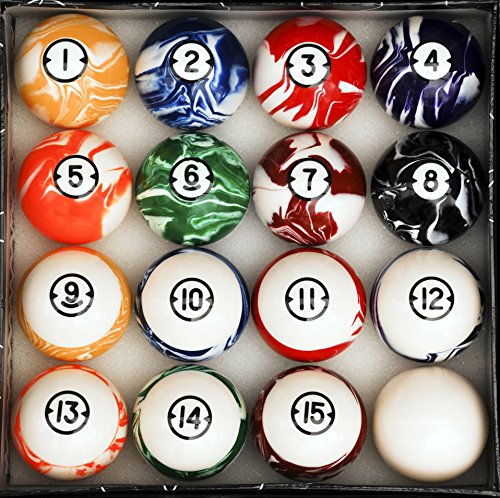 海外輸入品 ビリヤード Iszy Billiards Pool Balls - 16 Piece Cue Ball Set for Pool Table and Display - 2 1/4 Inch, 6 Ounce Regulation Size Billiard Balls - Classic Marble Style海外輸入品 ビリヤード