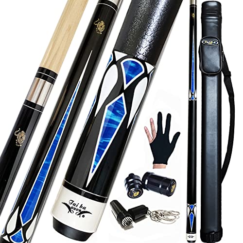 海外輸入品 ビリヤード Tai ba cues 2-Piece Pool cue Stick + Hard Case, 13mm Tip, 58