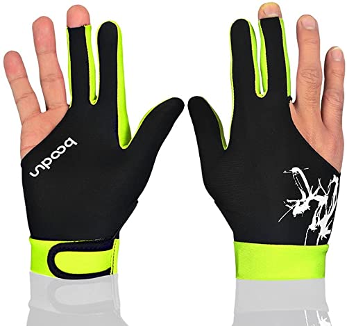 海外輸入品 ビリヤード Man Woman Elastic 3 Fingers Show Gloves for Billiard Shooters Carom Pool Snooker Cue Sport - Wear on The Right or Left Hand 1PCS (Light Green, L)海外輸入品 ビリヤード