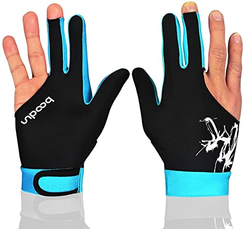 海外輸入品 ビリヤード Man Woman Elastic 3 Fingers Show Gloves for Billiard Shooters Carom Pool Snooker Cue Sport - Wear on The Right or Left Hand 1PCS (Sky Blue, L)海外輸入品 ビリヤード