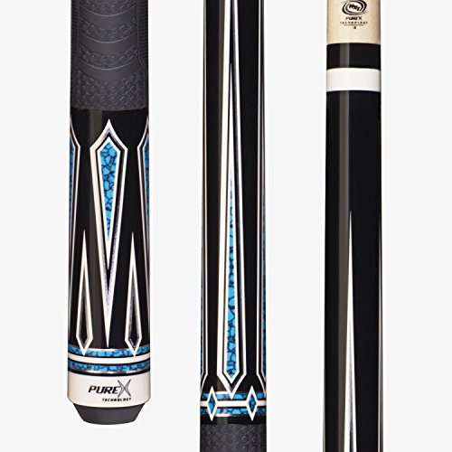 海外輸入品 ビリヤード Purex HXT62 Midnight Black with Graphic Turquoise White Drop Diamonds Technology Pool Cue with Mz Multi-Zone Grip, 18.5-Ounce海外輸入品 ビリヤード