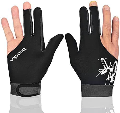 海外輸入品 ビリヤード Man Woman Elastic 3 Fingers Show Gloves for Billiard Shooters Carom Pool Snooker Cue Sport - Wear on The Right or Left Hand 1PCS (Gray, L)海外輸入品 ビリヤード