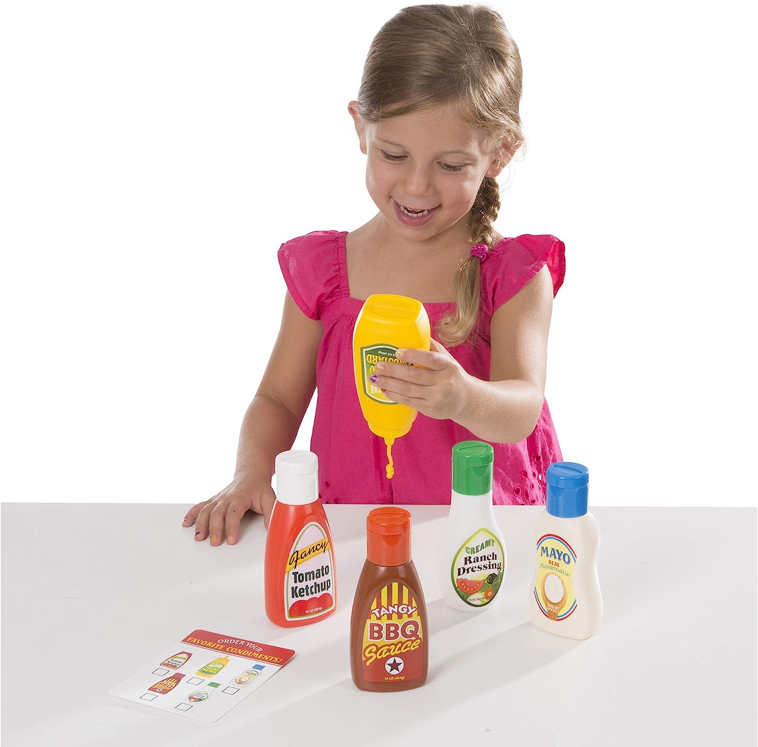 メリッサダグ おもちゃ おままごと ごっこ遊び Melissa Doug 【送料無料】Melissa Doug 5-Piece Favorite Condiments Play Food Set Let's Play House Fridge Fillers (Pretend Play Groceryメリッサダグ おもちゃ おままごと ごっこ遊び Melissa Doug
