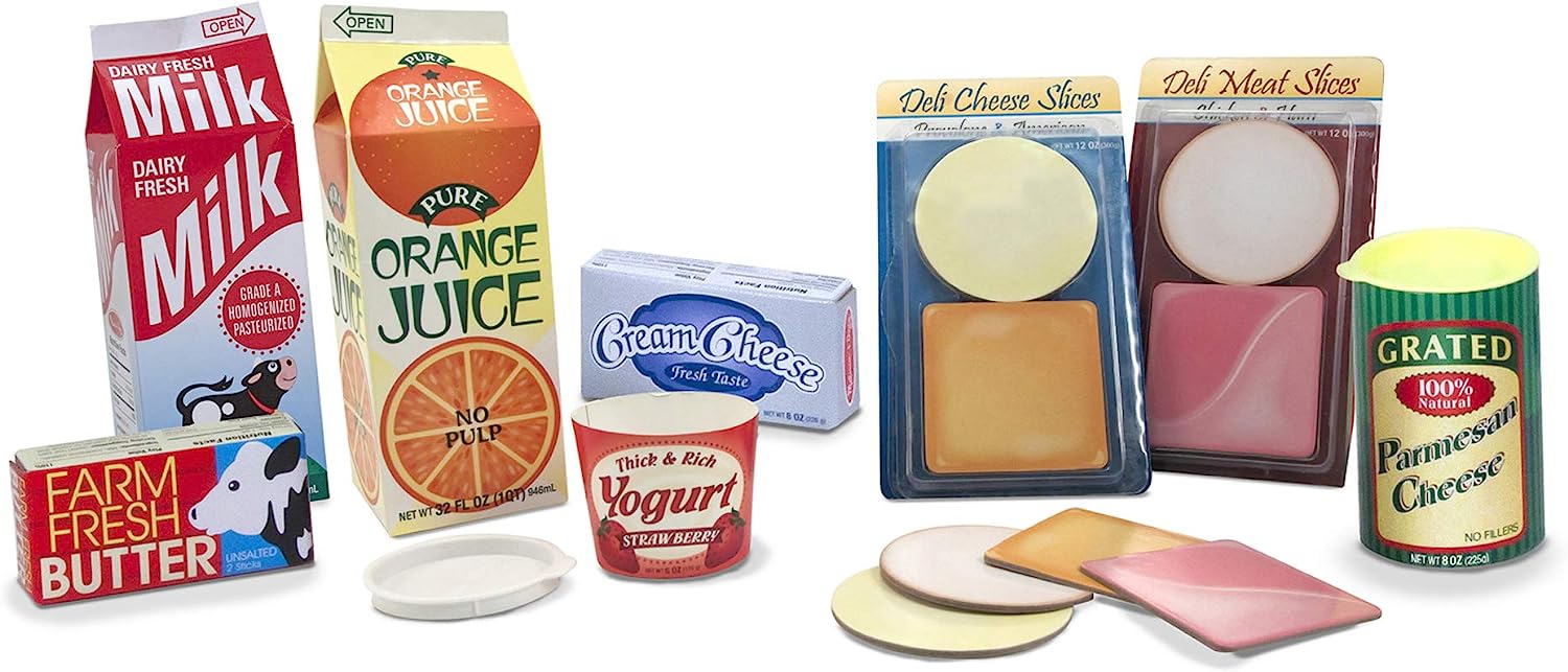メリッサダグ おもちゃ おままごと ごっこ遊び Melissa Doug 【送料無料】Melissa Doug 5-Piece Favorite Condiments Play Food Set Let's Play House Fridge Fillers (Pretend Play Groceryメリッサダグ おもちゃ おままごと ごっこ遊び Melissa Doug