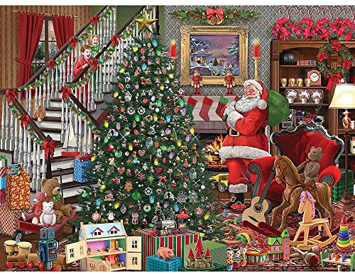 ジグソーパズル 海外製 アメリカ Bits and Pieces ? 1000 Piece Christmas Jigsaw Puzzle for Adults ? Christmas Joy by Bigelow Illustrations ? Santa Puzzle with Unique Random Cut Pieces, 20" x 27" ? Puzzle Made from ジグソーパズル 海外製 アメリカ｜angelica