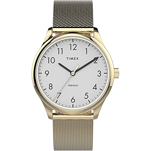 腕時計 タイメックス レディース Timex Women Modern Easy Reader 32mm Watch ? Gold-Tone Case White Dial with Gold-Tone Stainless Steel Mesh Bracelet腕時計 タイメックス レディース