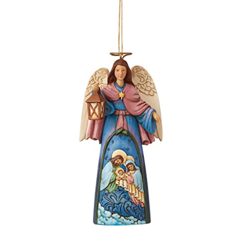 エネスコ Enesco 飾りつけ 室内装飾 外国で模範例 亜米利加 Enesco Jim Shore Heartwood Creek Nativity Angel Holding Lantern Hanging Ornament, 4.72 Inch, Multicolor for Christmasエネスコ Enesco 飾りつけ 室内装飾 外国で模範例 亜米利加