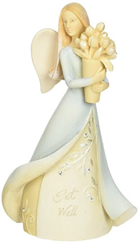 エネスコ Enesco 飾りつけ 室内装飾 外国で青写真 亜米利加 Foundations Get Well Mini Angel Stone Resin Figurine, 4.25”エネスコ Enesco 飾りつけ 室内装飾 外国で青写真 亜米利加