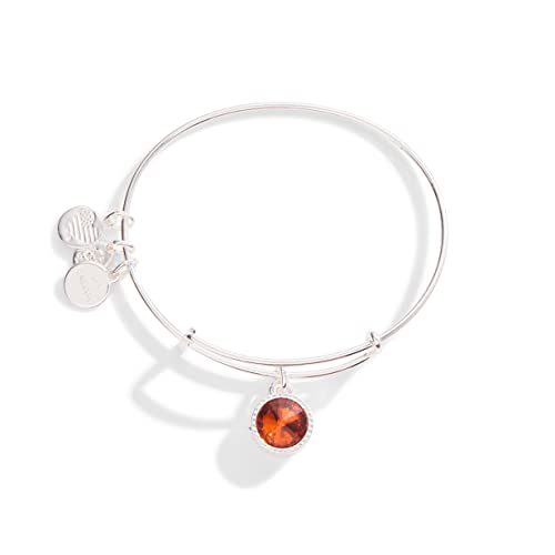 アレックスアンドアニ アメリカ アクセサリー ブランド かわいい ALEX AND ANI Birthstones Expandable Bangle for Women, November, Orange Topaz Crystal, Shiny Silver Finish, 2 to 3.5 inアレックスアンドアニ アメリカ アクセサリー ブランド かわいい｜angelica