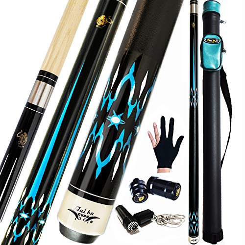 海外輸入品 ビリヤード Tai ba cues 2-Piece Pool cue Stick + Hard Case, 13mm Tip, 58
