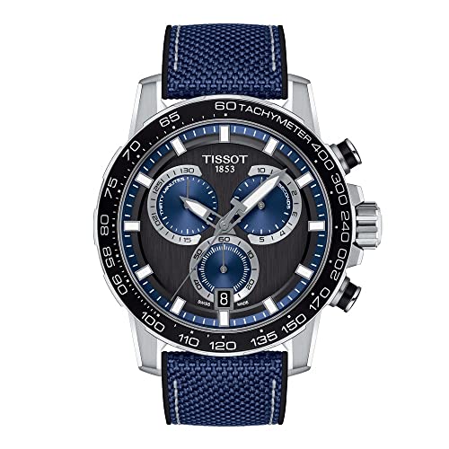 腕時計 ティソ メンズ Tissot Mens Supersport Chrono 316L Stainless Steel case Swiss Quartz Watch, Blue, Black, Textile, 22 (T1256171705103)腕時計 ティソ メンズ|angelica