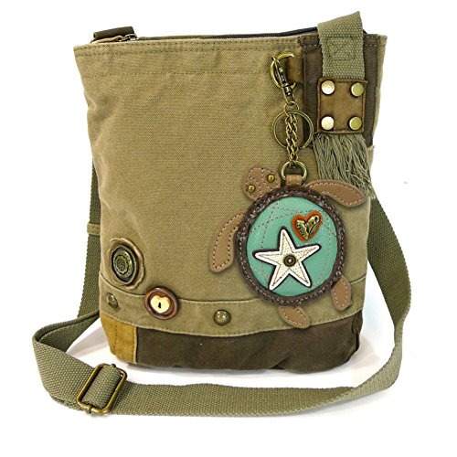 chala 御徒面子 継ぎ切れ 袋 愛くるしい Chala Handbag Patch Cross-body Bag + Animal Coins Purse/key-Chain (Olive Turtle)chala 御徒面子 継ぎ切れ 袋 愛くるしい