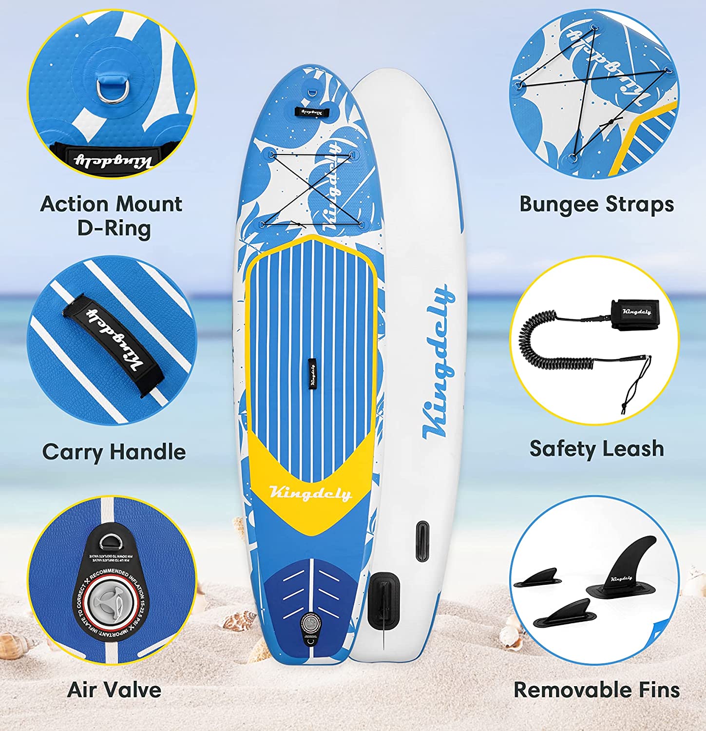 てなグッズや スタンドアップパドルボード マリンスポーツ サップボード Supボード Inflatable Stand Up Paddle Board 6 Inches Thick Sup With Durable Backpack For Beginnerスタンドアップパドルボード Fucoa Cl