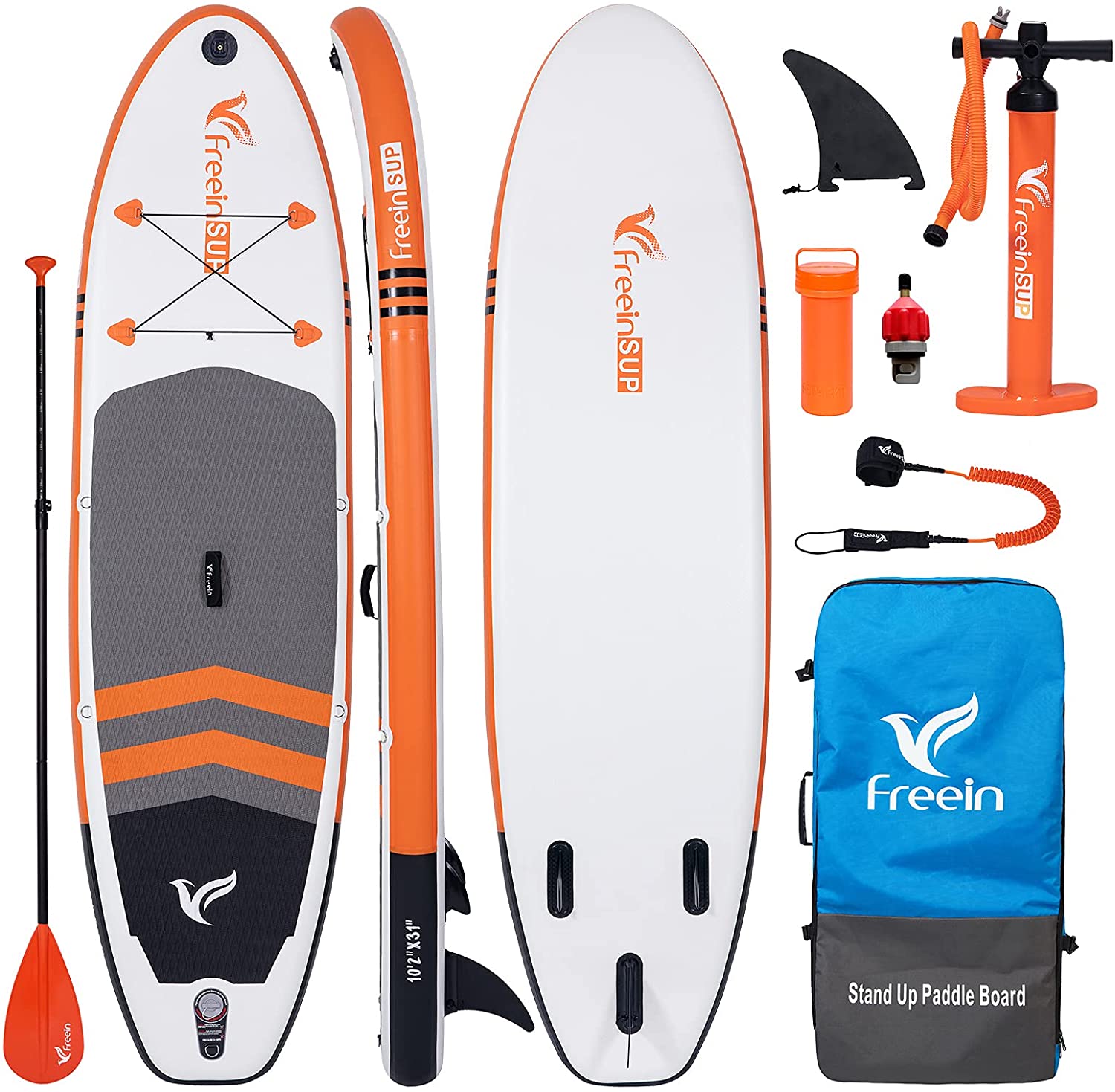 スタンドアップパドルボード マリンスポーツ 10 2 Adスタンドアップパドルボード All Board Electric Freein Inflatable Long Orange Package Paddle Pump Round Sup Supボード Stand Up With サップボード 春先取りの サップボード