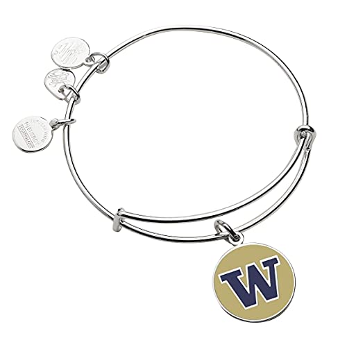 アレックスアンドアニ アメリカ アクセサリー ブランド かわいい Alex and ANI Collaborations Expandable Bangle for Women, University of Washington Logo Charm, Shiny Silver Finish, 2 to 3.5 inアレックスアンドアニ アメリカ アクセサリー ブランド かわいい｜angelica