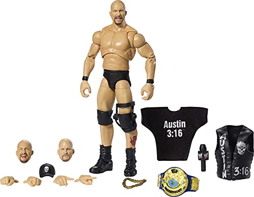 WWE フィギュア アメリカ直輸入 人形 プロレス WWE MATTEL Ultimate Edition Stone Cold Steve Austin Action Figure, 6-in / 15.24-cm, with Interchangeable Heads, Swappable Hands & Entrance Gear for Ages 8 Years OWWE フィギュア アメリカ直輸入 人形 プロレス｜angelica