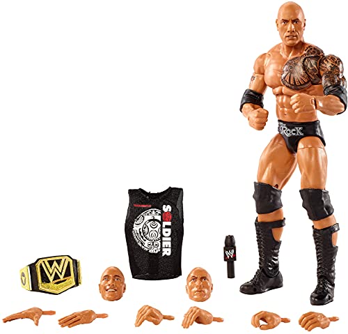 WWE フィギュア アメリカ直輸入 人形 プロレス WWE Ultimate Edition The Rock Action Figure with Interchangeable Heads, Swappable Hands, & WWE Championship for Ages 8 Years Old & UpWWE フィギュア アメリカ直輸入 人形 プロレス｜angelica