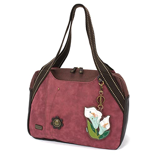 chala 御徒面子 継ぎ切れ 袋 愛くるしい Chala Bowling Bag - Calla Lily - Burgundychala 御徒面子 継ぎ切れ 袋 愛くるしい
