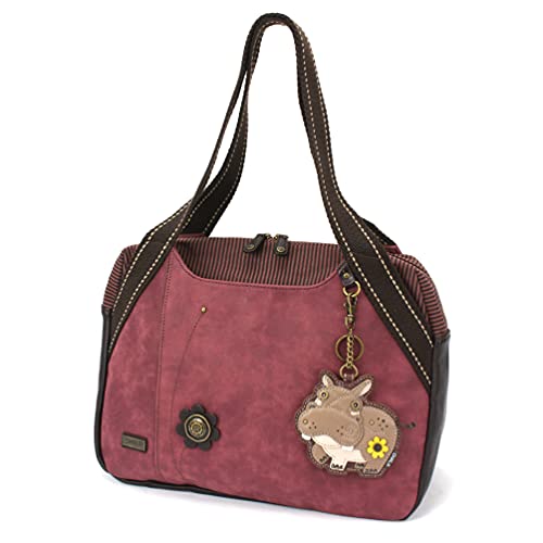 chala バッグ パッチ カバン かわいい Chala Bowling Bag - Hippo - Burgundychala バッグ パッチ カバン かわいい｜angelica
