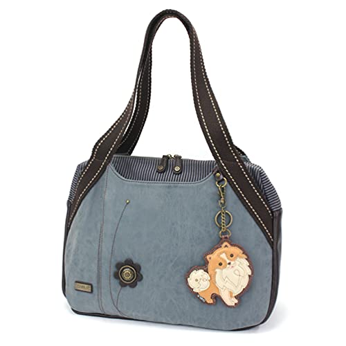 chala 御徒面子 継ぎ切れ 袋 愛くるしい CHALA Bowling Bag - Pomeranian - Indigochala 御徒面子 継ぎ切れ 袋 愛くるしい