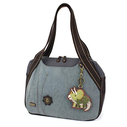 chala バッグ パッチ カバン かわいい CHALA Bowling Bag - Triceratops - Indigochala バッグ パッチ カバン かわいい｜angelica