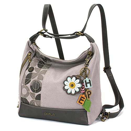 chala バッグ パッチ カバン かわいい Retro Convertible Purse - Charms Daisy+HOPE - Graychala バッグ パッチ カバン かわいい|angelica