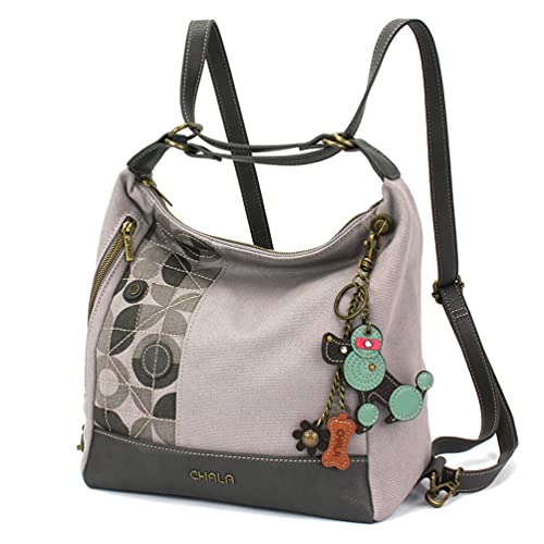 chala バッグ パッチ カバン かわいい CHALA Retro Convertible Purse - Mini Keychain Poodle - Graychala バッグ パッチ カバン かわいい|angelica