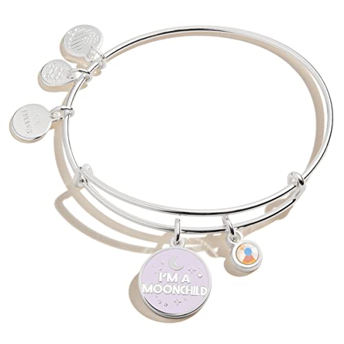 アレックスアンドアニ アメリカ アクセサリー ブランド かわいい Alex and Ani Connections Expandable Bangle for Women, I’m a Moonchild Duo Charm, Shiny Silver Finish, 2 to 3.5 inアレックスアンドアニ アメリカ アクセサリー ブランド かわいい|angelica
